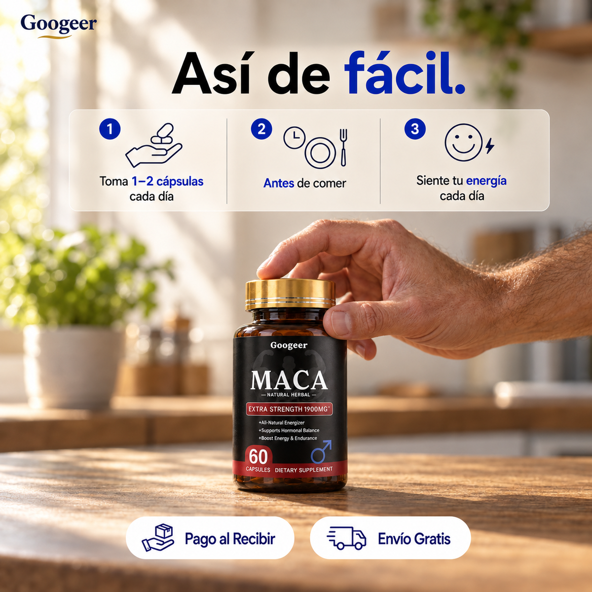Maca extra fuerte - Recupera la energía y el deseo que sentías antes.